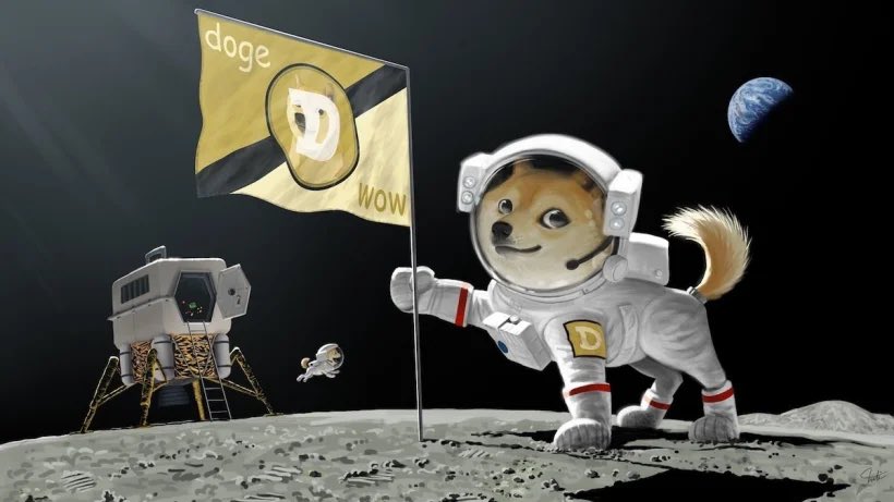 imagine cu Doge coin moon